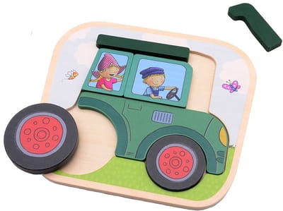 Johntoy Fien & Teun Wooden Tractor Puzzle