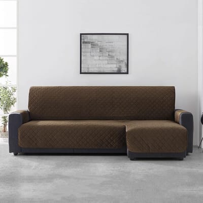 Belmarti Velvet chaise-longue bankbeschermer rechts - 240 cm - Bruin