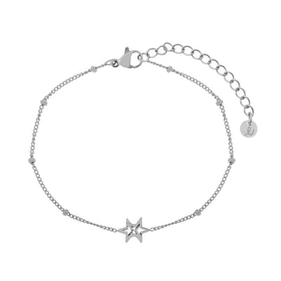 Essentialistics - Armband om te delen sterretjes - Volwassenen - Zilverkleur - Stainless steel (verkleurt niet) - Verlengkettinkje