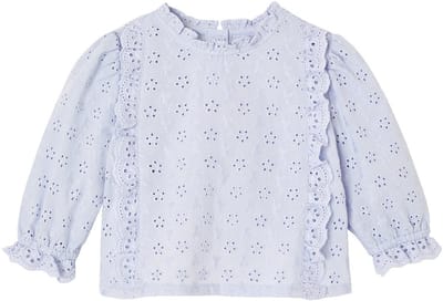 Vertbaudet Meisjesblouse met ruches van Engels borduurwerk