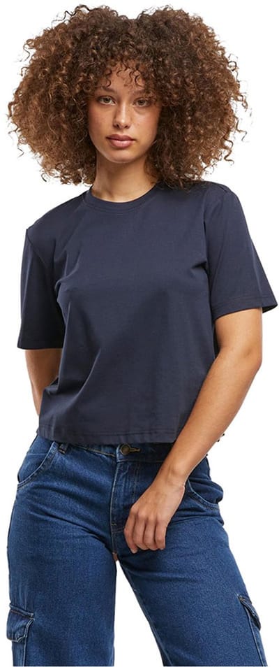 Build Your Brand - Sorona Regular Boxy Dames T-Shirt - Navy maat M