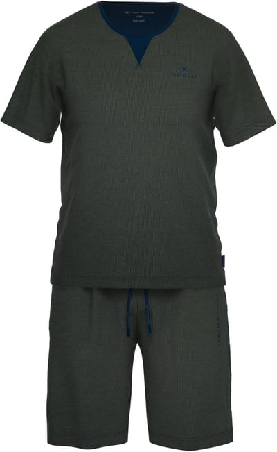 TOM TAILOR Dallas Heren Loungewear set - korte broek - korte mouw - Groen