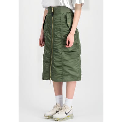 Alpha Industries Ma-1 Midi Skirt Sage-green Size: S | Midi Skirts Outlet | Dames | Groen