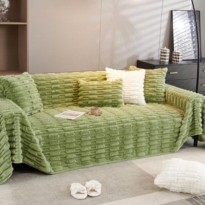 Winterse Verdikte Bankhoes Stof, High-end, Allesomvattend, Universele Bankdoek, Antislip Kussen, Pluche Armleuning, Volledige Deken 180*130cm