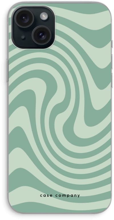 Case Company® - Hoesje geschikt voor iPhone 15 Plus hoesje - Swirl Groen - Soft Cover Telefoonhoesje - Bescherming aan alle Kanten en Schermrand