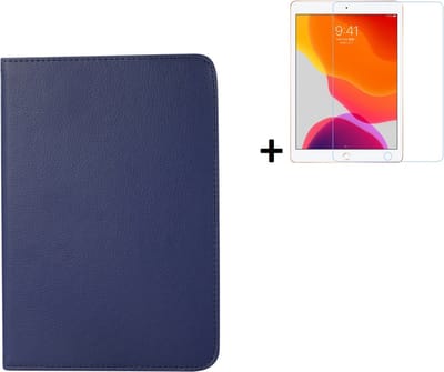 Hoesje iPad 7 10.2 2019 - 10.2 inch - Hoesje iPad 8 10.2 2020 - Hoesje iPad 9 10.2 2021 - iPad 10.2 Bookcase Hoes - Screen Protector iPad 10.2 - Blauw Hoesje + Tempered Glass