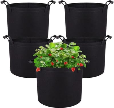 Famanu - 5-pack 15 gallon plantenkweekzakken, zware verdikte niet-geweven stoffen potten met handgrepen