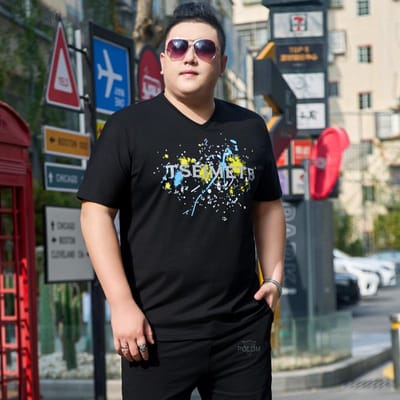 260 Pond Vet Man Tide Heren Vet Plus Size Zomer Dunne Sectie van IJszijde Katoen Mode T-shirt met Korte Mouwen Vet Onderhemd 7XL