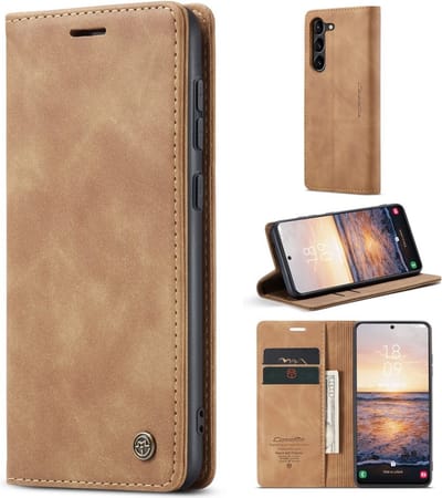 CaseMe Hoesje - Geschikt voor Samsung Galaxy S23 Hoesje - CaseMe 013 Book Case - Bruin