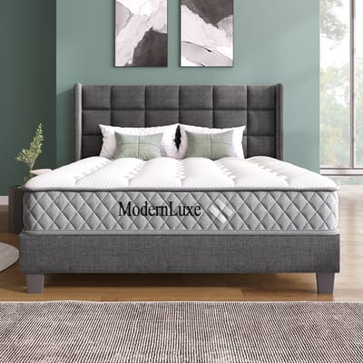 Orthopedisch koudschuim matras 180x200 cm, matras met 7-zones pocketveren kern, stevigheidsgraad H3 (medium stevig) – OEKO-TEX® gecertificeerd, 20 cm hoogte, 4 handgrepen + vacuüm verpakt