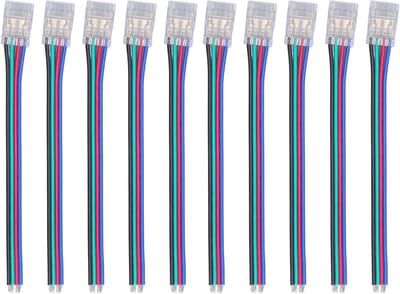 10 Stuks LED Strip Connectors 4Pin 10mm RGB - Sterke en Duurzame Verbindingen voor Keuken, Slaapkamer en DIY Projecten