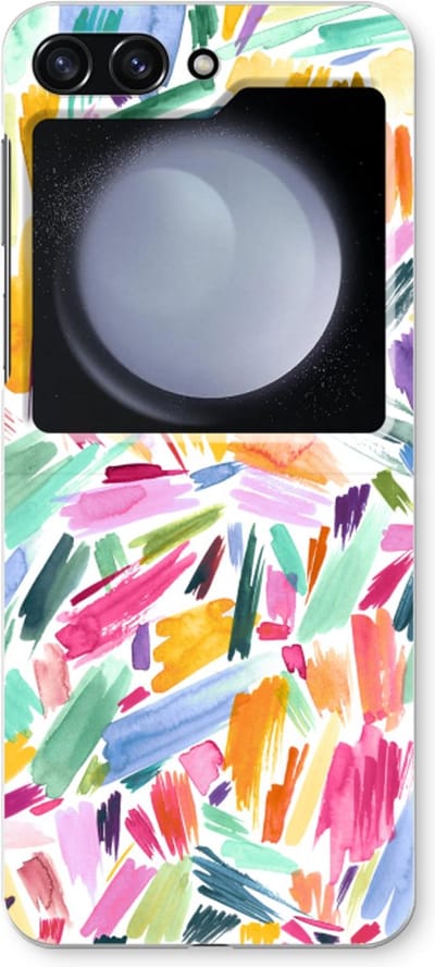 Case Company® - Hoesje geschikt voor Samsung Galaxy Z Flip5 hoesje - Watercolor Brushstrokes - Soft Cover Telefoonhoesje - Bescherming aan alle Kanten en Schermrand