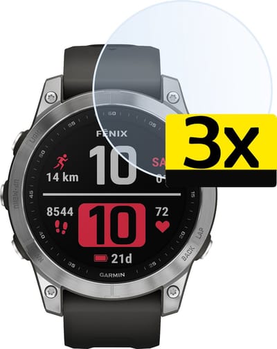 Screenprotector - 3 Stuks - Geschikt voor Garmin Fenix 7 - Sterk & Shockproof - Tempered Glass - Beschermglas Screen Cover - Gehard Glas - Bescherm Protector voor Smartwatch