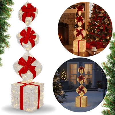 STAANDE decoratieve CADEAUS, 70 stuks LED-lampjes, kerstversiering, GROOT 100 cm