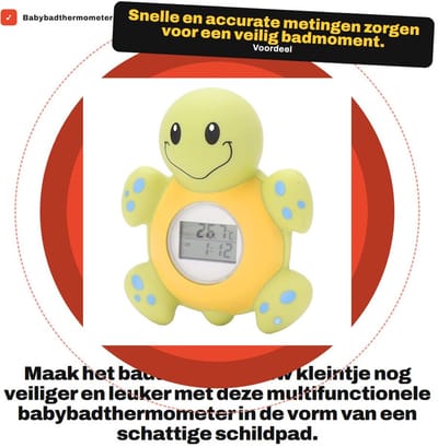 Dailygoods- Babybadthermometer Snel Nauwkeurig - Temperatuuralarmen - LCD-scherm - Duurzaam - Veilig voor Baby's - Milieuvriendelijk Materiaal - Waterthermometer