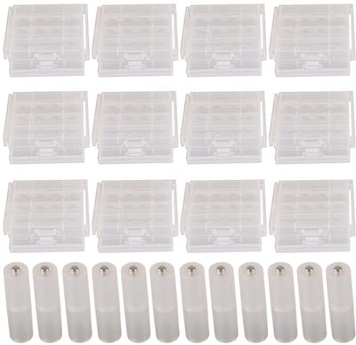 Dailygoody - batterijbox - kunststof opbergdoos - bescherming tegen stof en vocht - batterijadapter - AA - ideaal voor thuisgebruik - 12 stuks