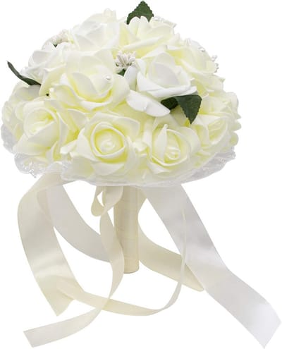 Bruidsboeket met Kunstmatige Bloemen - Elegant Handboeket voor Bruidsmeisje en Ceremonie
