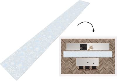 Keukenloper - Keukenmat - Winter - Sneeuwvlok - Design - 400x50 cm - Keuken vloerkleed