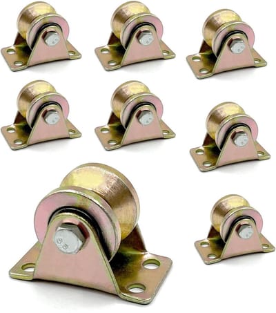 32mm schuifpoortwiel Heavy Duty V-groefwiel - 8 stuks - met beugel - omgekeerde spoor rollende poort - industriële machines