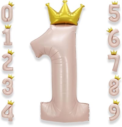 Grote Cijferballon 1 Roze Pastel - 101 cm Folieballon voor Verjaardag en Feestdecoratie