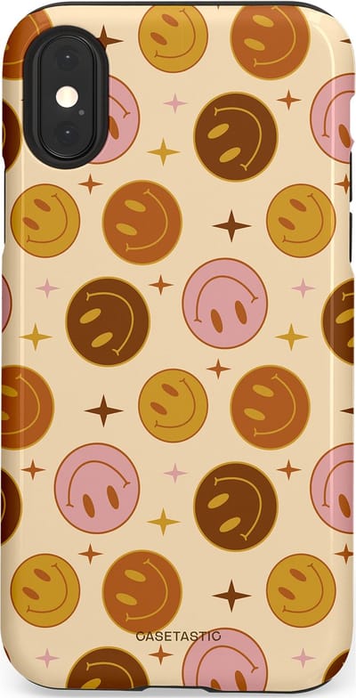 Casetastic Hoesje Geschikt voor Apple iPhone X/Xs - Stijlvolle Beschermende Duo-layer Case - Geluk