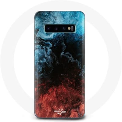 Coque pour Samsung Galaxy s10 plus fond de texture abstraite rouge noir bleu