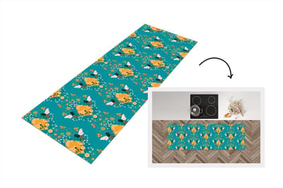 Keukenloper - Loper keuken - Bij - Bijenkorf - Patronen - 150x50 cm - Keukenloper vinyl