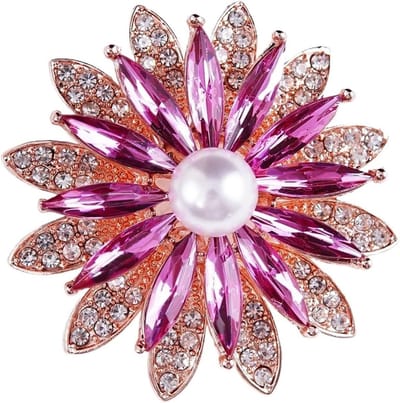 Bloemen Broche - Sier Speld - Kleding Versieren - Elegant Bloem Design - As Shown - Roze
