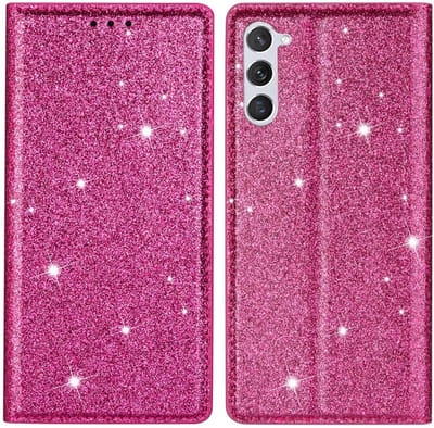 Coverup Hoesje - Geschikt voor Samsung Galaxy S24 Hoesje - Coverup Glitter Book Case - Roze