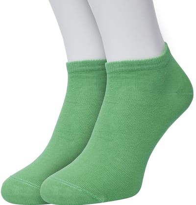 Bonnie Doon Sneakersokken Dames Groen maat 36/42 - 2 paar - Basis Korte Sokken - Gladde Naden - Enkel Sokken - Uitstekend Draagcomfort - Enkelsokken - Sneaker Sokken - 2-pack - Multipack - Effen - Fel Groen - Summer Green - OL8110012.369