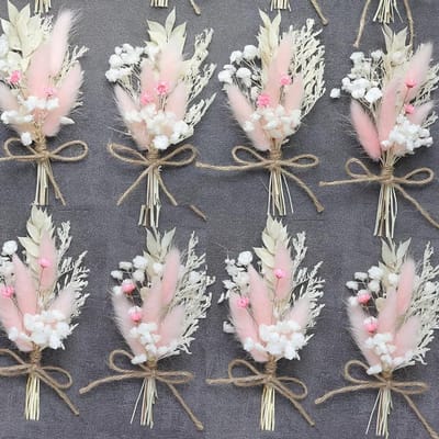 Mini Boeket Gedroogde Bloemen, Zigeuner Pijpenstrootje Riet Rietstengel Cadeaubox Auto Decoratie Bruiloft Corsage Souvenir Gedroogde Bloemen