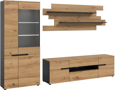 xonox.home Canu wooncombinatie incl. verlichting (B/H/D: 280x190x44 cm) in Artisan-imitatie