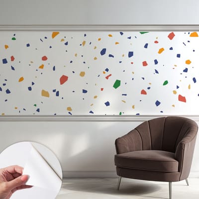 Coloray Zelfklevend Behang - Regenboogstukjes Zelfklevend fotobehang - 250x104 cm - Wit Zelfklevend Behang - Voor de woonkamer, voor het kantoor, voor de slaapkamer - Herpositioneerbaar - Stickerbehang op rol