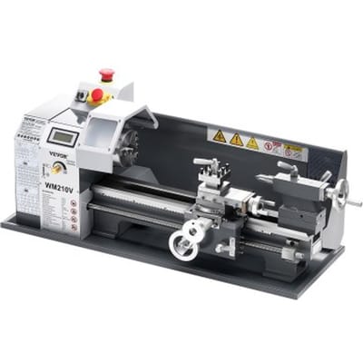 VEVOR Metaaldraaibank, 21x37 cm, 550 W, 0-2500 RPM variabele snelheid, tafelmodel draaibank, voor het bewerken van precisieonderdelen, imperiale metrische draden, zachte metalen, kunststoffen