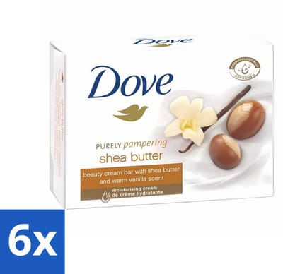 Dove - Zeep - Purely Pampering - Sheaboter - Verzachtend en bloemig - 90 g - Voordeelverpakking - 6 stuks