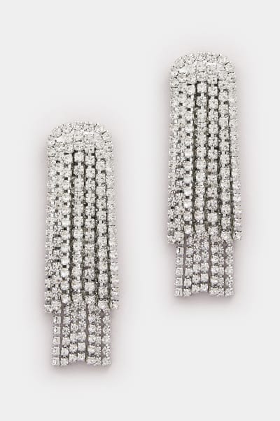 Yours Zilverkleurige Diamanten Oorhangerssize One Size