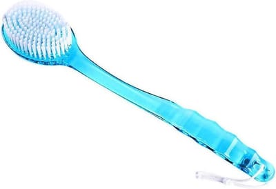 Badborstel Terug Scrubber Douche Body Borstels Terug Borstel Huid Massage Body Douche Borstel Met Een Lange Handvat Zachte Haar Badborstel, Blauw