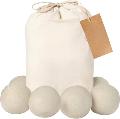 SNJY® Wasdrogerballen - Droogballen - Droogballen Voor Wasdroger - 6 Stuks - 100% Premiumschapenwol - Wit
