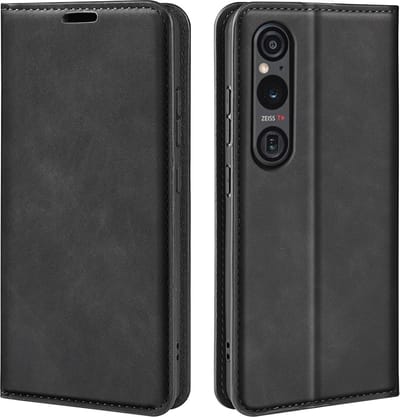MobyDefend Hoesje - Geschikt voor Sony Xperia 1 VI - Luxe Wallet Bookcase (Magnetische Sluiting) - Zwart