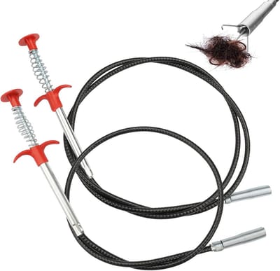 2 stuks grijper, flexibele klauwgrijper, 4 klauwen buisreiniger, afvoerslang, afvoerspiraal, afvoergrijper, flexibel voor het reinigen van leidingen, gootsteen, badkuip, toilet (90 cm/160 cm)