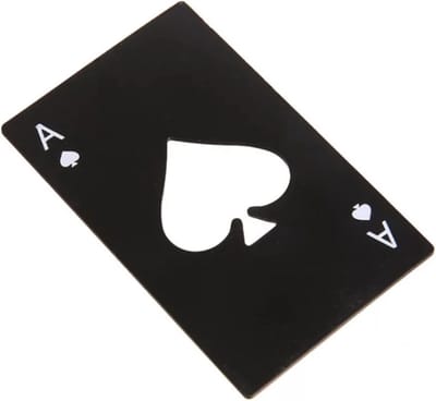 Bieropener Schoppen aas - Ace Of Spades Speelkaart Zilverkleur van RVS