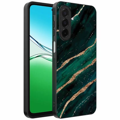 Geschikt voor Oppo A5 Telefoonhoesje met marmer opdruk - TPU backcover case marble design - Groen Goud - Smartphonica geschikt voor Oppo A5