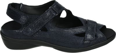 Durea - 7258 H - Platte sandalenDames Sandalen - Kleur: Blauw - Maat: 37.5