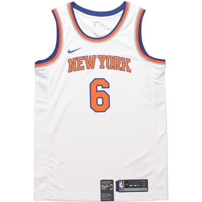 Nike Kristaps Porzingis Knicks Thuisjersey Heren Jerseys Wit 864435-100 S gray