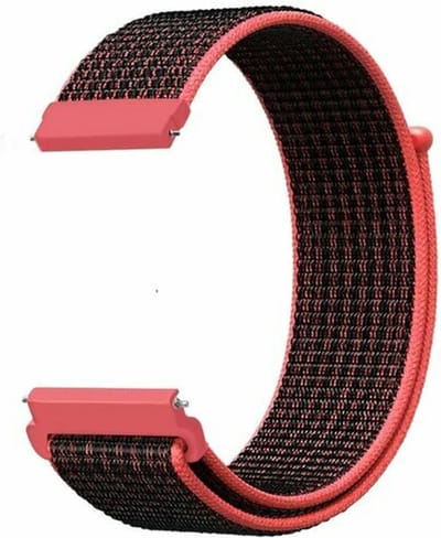 By Qubix - 20mm - Sport Loop nylon bandje - Rood/oranje - Geschikt voor Huawei watch GT 2 (42mm) - Huawei watch GT 3 (42mm) - Huawei watch GT 3 Pro (43mm)