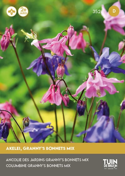 Akelei Granny’s Bonnets Mix Zaden – Meerjarige Bloemenmix – Kleurrijke Cottage Tuin Bloemen – ±40 Zaden – Tuin de Bruijn