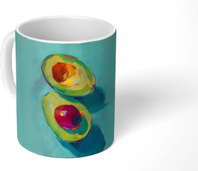 Mok - Koffiemok - Avocado - Groen - Pit - Schaduw - Mokken - 350 ML - Beker - Koffiemokken - Theemok