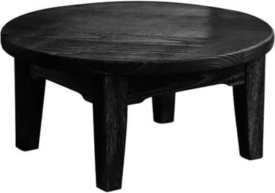 Ronde Vloertafel - Tatami Salontafel - Ontspannen Zitten - Massief Hout - 65x26cm - Zwart
