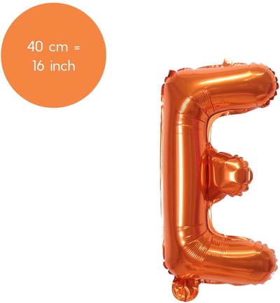 Fienosa Folieballon Letter E Oranje 40 cm – Letterballon voor EK, WK & Feestdecoratie