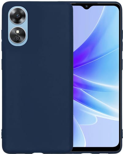 Hoesje - Geschikt voor OPPO A17 - Sterk & Shockproof - Siliconen Case - Hoes Cover - Telefoonhoes - Donkerblauw